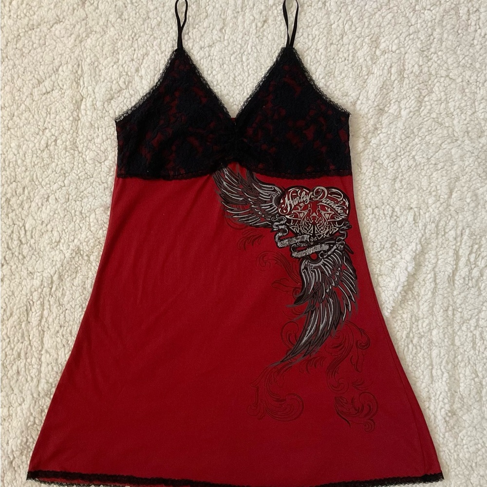 Harley-Davidson Red and Black Chemise